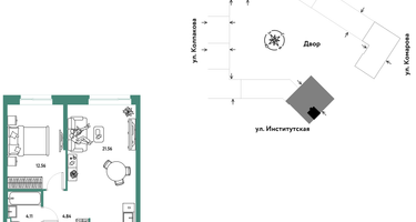 Студия, 43&nbsp;м²