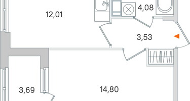 1-к. квартира, 36&nbsp;м²