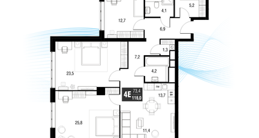 Студия, 115&nbsp;м²