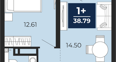 1-к. квартира, 35 м²