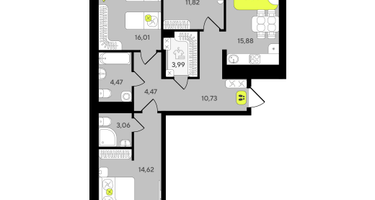 3-к. квартира, 87&nbsp;м²