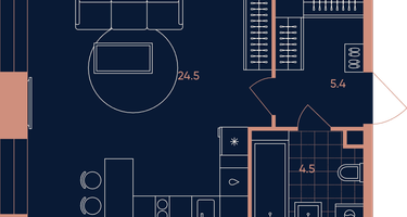 1-к. квартира, 34 м²