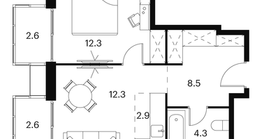 Студия, 45&nbsp;м²