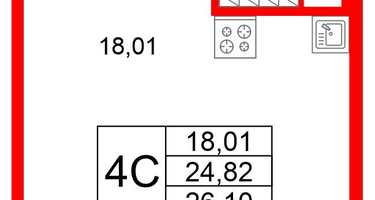 Студия, 24&nbsp;м²