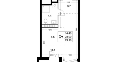 Студия, 28 м²