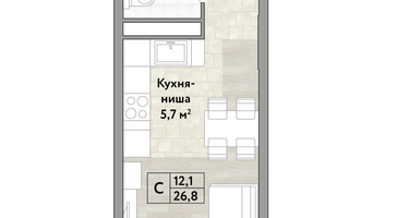 Студия, 26 м²