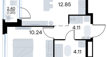 1-к. квартира, 32&nbsp;м²