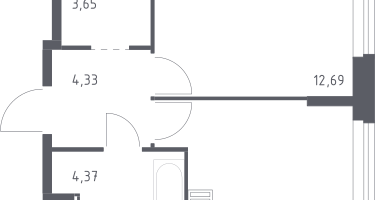 1-к. квартира, 35&nbsp;м²