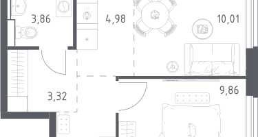 Студия, 36&nbsp;м²