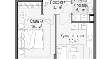 1-к. квартира, 38&nbsp;м²