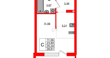 Студия, 25&nbsp;м²