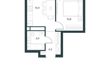 1-к. квартира, 29&nbsp;м²