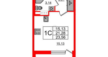 Студия, 21 м²