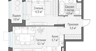 2-к. квартира, 42&nbsp;м²