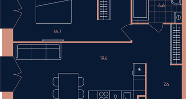 2-к. квартира, 48 м²