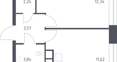 1-к. квартира, 32&nbsp;м²