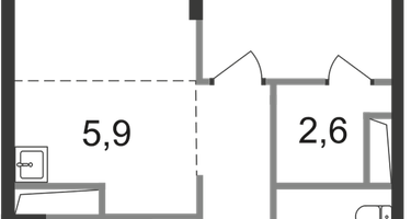2-к. квартира, 54 м²