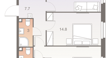 2-к. квартира, 63&nbsp;м²