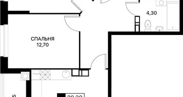 2-к. квартира, 70 м²