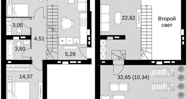 4-к. квартира, 91&nbsp;м²