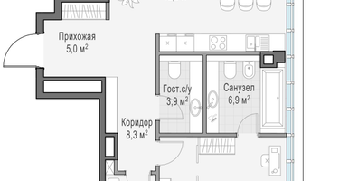 2-к. квартира, 118 м²