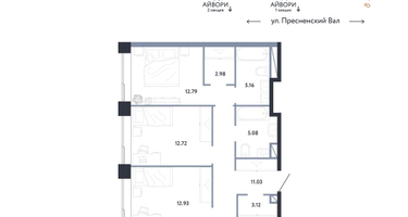 3-к. квартира, 90 м²