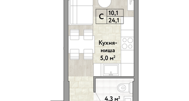 Студия, 24 м²