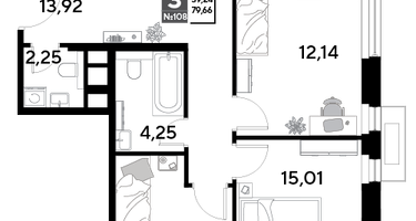 3-к. квартира, 79&nbsp;м²
