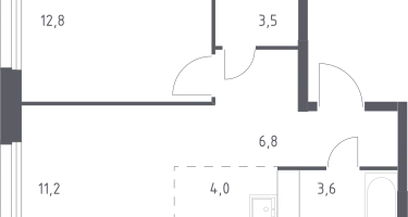 Студия, 41&nbsp;м²
