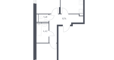 2-к. квартира, 58&nbsp;м²