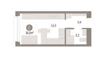 Студия, 21&nbsp;м²