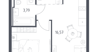 1-к. квартира, 32&nbsp;м²