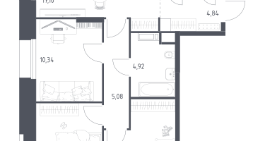 3-к. квартира, 69&nbsp;м²
