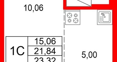 Студия, 21&nbsp;м²