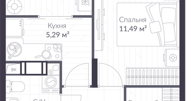 Студия, 40&nbsp;м²