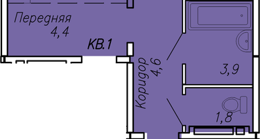 2-к. квартира, 60&nbsp;м²