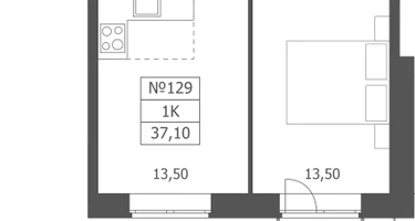 1-к. квартира, 37&nbsp;м²