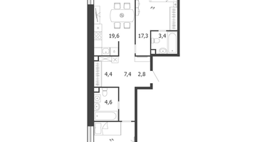 2-к. квартира, 71&nbsp;м²
