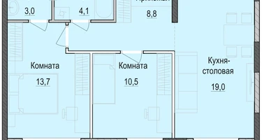 2-к. квартира, 59&nbsp;м²