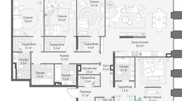 6-к. квартира, 204&nbsp;м²