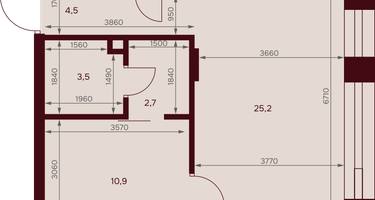 1-к. квартира, 49&nbsp;м²