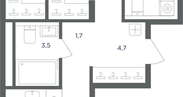 3-к. квартира, 65&nbsp;м²