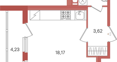 Студия, 27&nbsp;м²