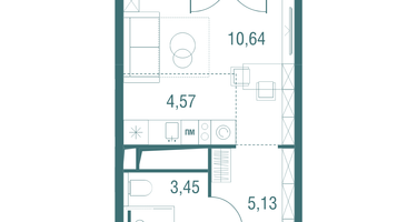 Студия, 24&nbsp;м²