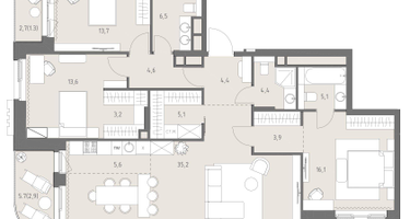 4-к. квартира, 125 м²