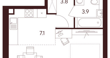 Студия, 30 м²