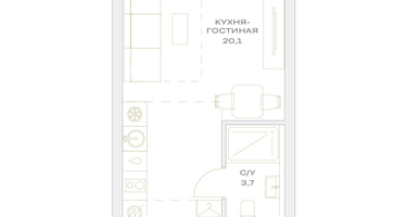 Студия, 25&nbsp;м²