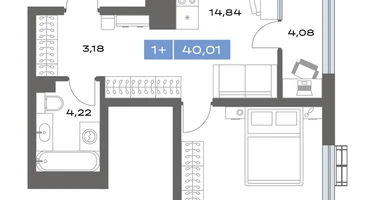 1-к. квартира, 40&nbsp;м²