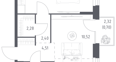 1-к. квартира, 47&nbsp;м²