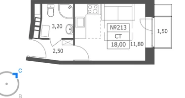 Студия, 18&nbsp;м²